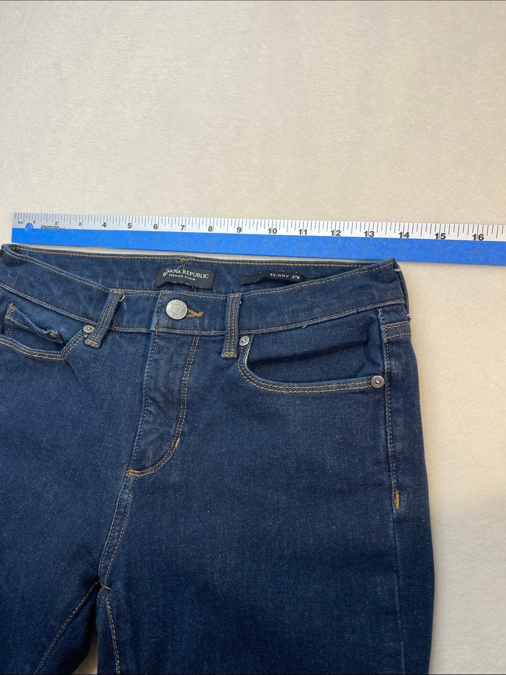 Banana Republic Dark Blue Denim Jeans SKINNY SIZE 27 SHORT WOMENS